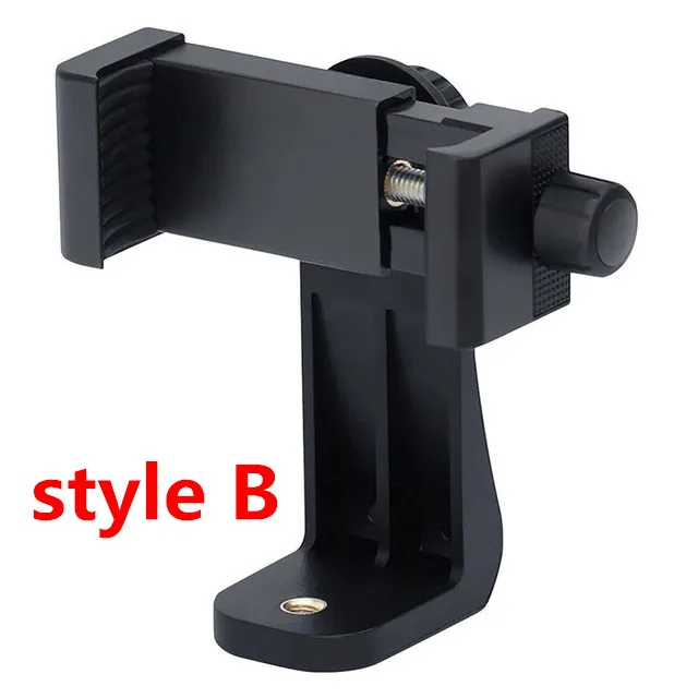 style B Вращающийся на 360 градусов вертикальный кронштейн-зажим для смартфона держатель штатива адаптер для iPhone 6S 7 plus samsung huawei Xiaomi - Цвет: style B