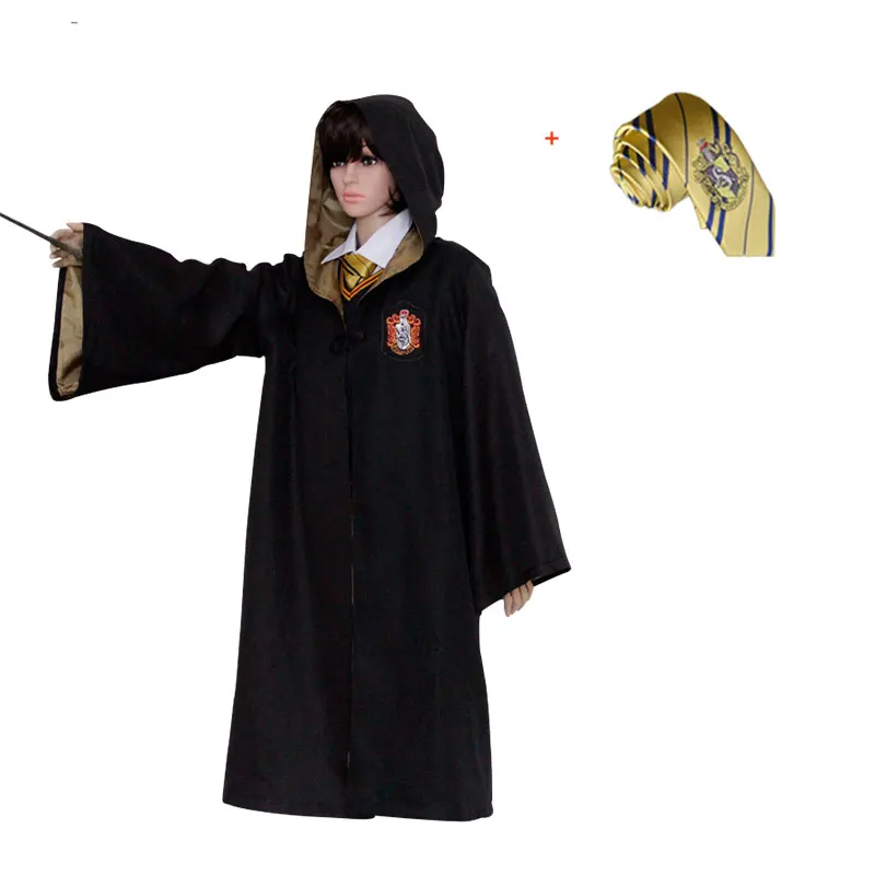 

Harri Potter Robe Cape Cloak Gryffindor/SlytherinRavenclaw/Hufflepuff Robe Cosplay Costumes Kids Adult for Hermione Ron cosplay