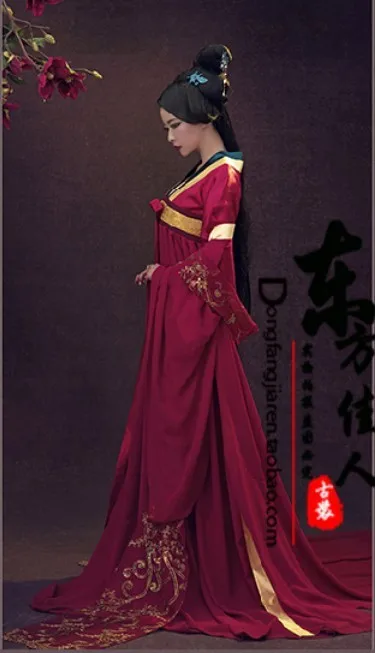 

Yu Meng Red Tang Suit High Waist Ruqun Tang Costume Palace Maid Photography or TV Play Costume for Women