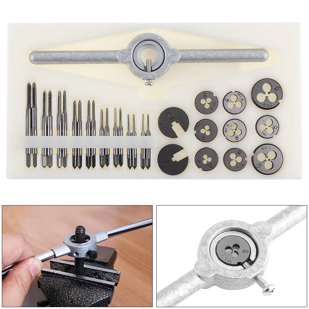 30pcs/set precise Metric NC Screw Tap & Die Set External Thread Cutting
