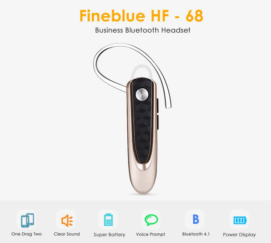 Fineblue HF-68 Bluetooth 4 1 вкладыши Бизнес наушники bluetooth гарнитуры с на ухо Управление