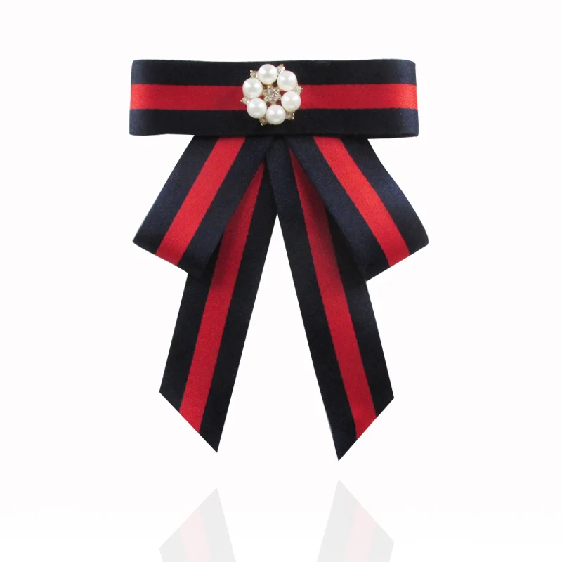 

New bow brooch Shirt Bow Tie College Wind Collar Needle Ribbons Fabric Corsage Clothing Accessories