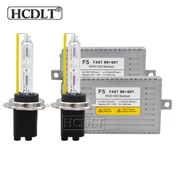 

HCDLT 55W Xenon D2H 9012 HID Headlight Kit AC 55W Fast Start DLT F5 Car Light Ballast 5500K HID H1 H11 HB3 HB4 H7 Xenon Bulb Kit