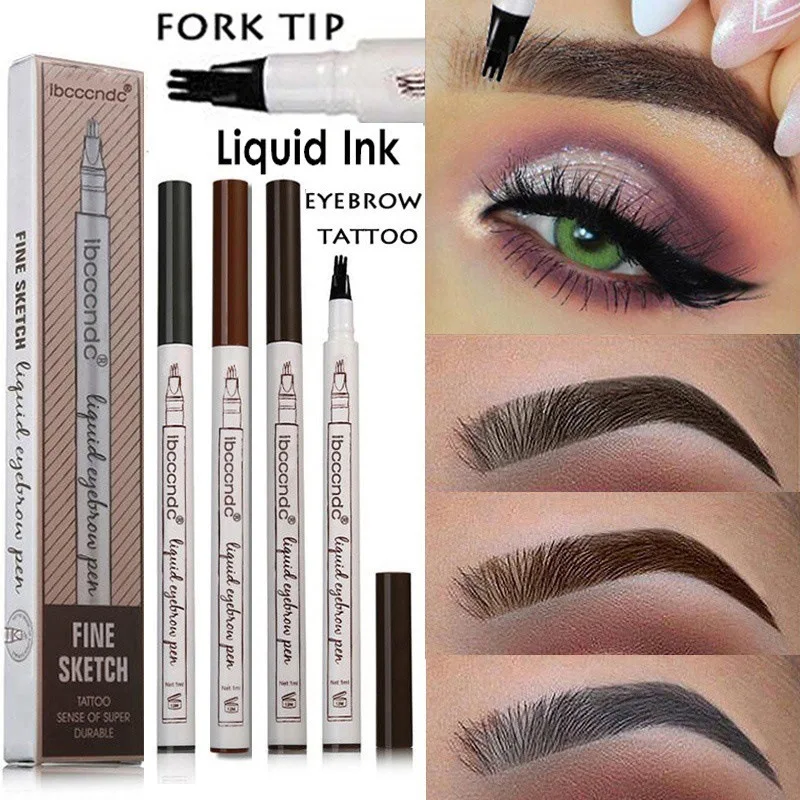 

3 Head Fork Tip Liquid Brow Enhancer Eyebrow Tattoo Pen