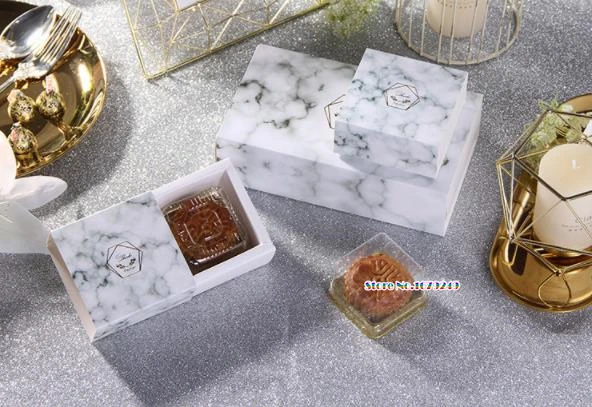 Бумажный ящик Marbling бумажная коробка Macaron для шоколада печенья коробки хранения