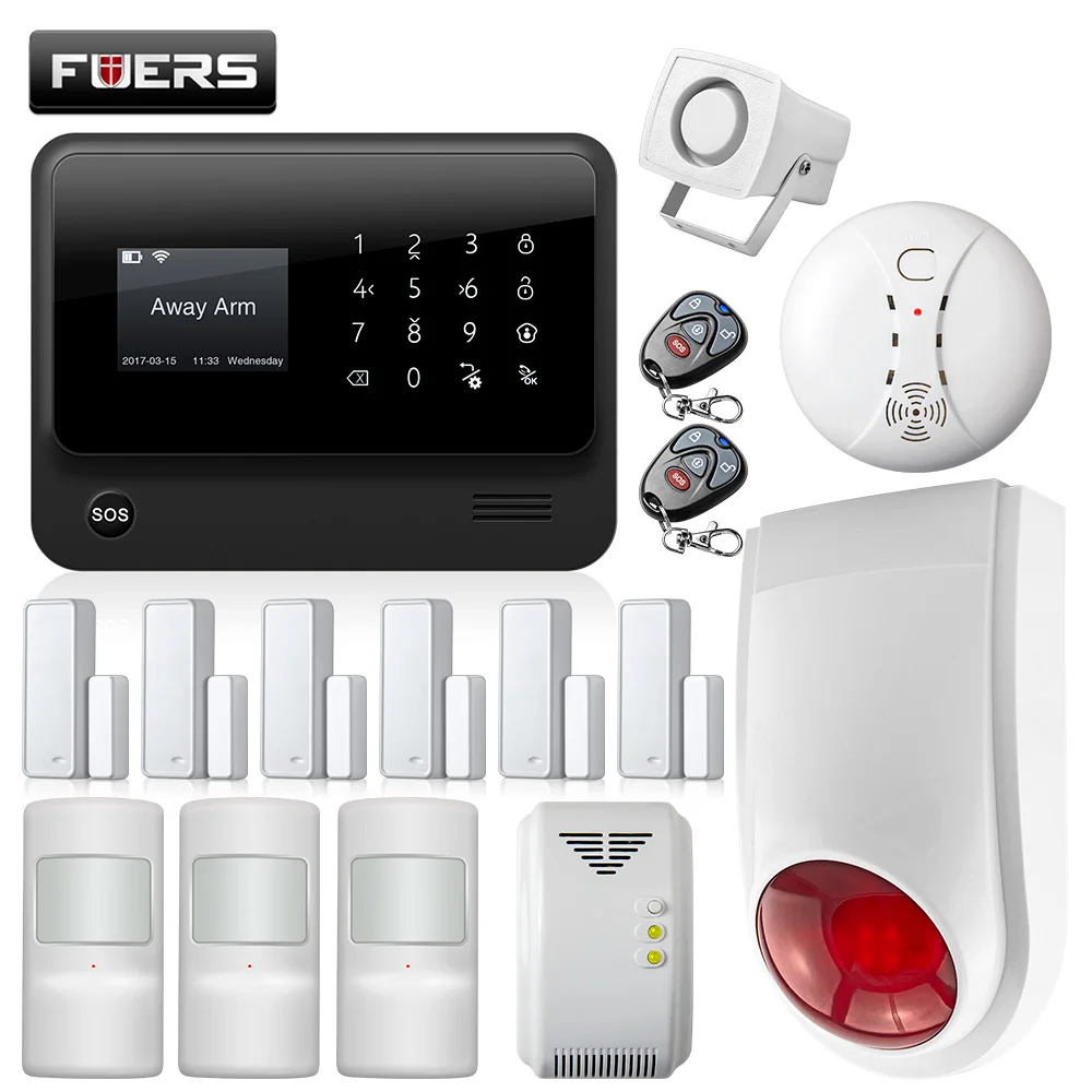 

3GG90B 2.4G WiFi GSM GPRS SMS Wireless Home Security Alarm System English Russian French Spanish Dutch Swedish Turkish Switch