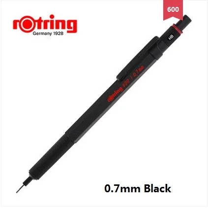 Rotring 600 0,5 мм/0,7 мм механический карандаш черный/серебристый металлический автоматический карандаш для рисования 1 штука - Цвет: 0.7mm black