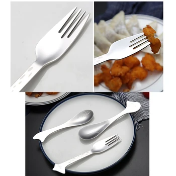 

Cute Cartoon Stainless Steel Child Feeding Spoon Fork Utensil 1Pc Baby Kid Food Supplement Spoon Coffee Spoon Children Tableware
