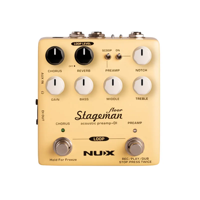 

NUX StageMan Floor Acoustic Preamp DI Pedal Chorus Reverb Freeze Digital Effects Looper Function Guitar Amplifiers Natural Soun
