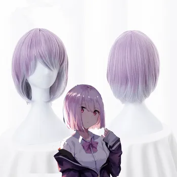 

Anime SSSS.GRIDMAN Shinjo Akane Cosplay Wigs Women Long Straight Purple Wig Akane Shinjo Halloween Cosplay Hair