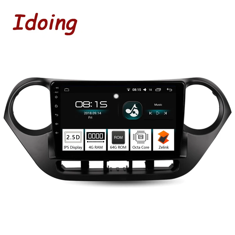Idoing " 1Din Автомобильный Android8.0 радио Vedio мультимедийный плеер для hyundai I10 2013- 4G+ 64G Восьмиядерный gps навигация и ГЛОНАСС