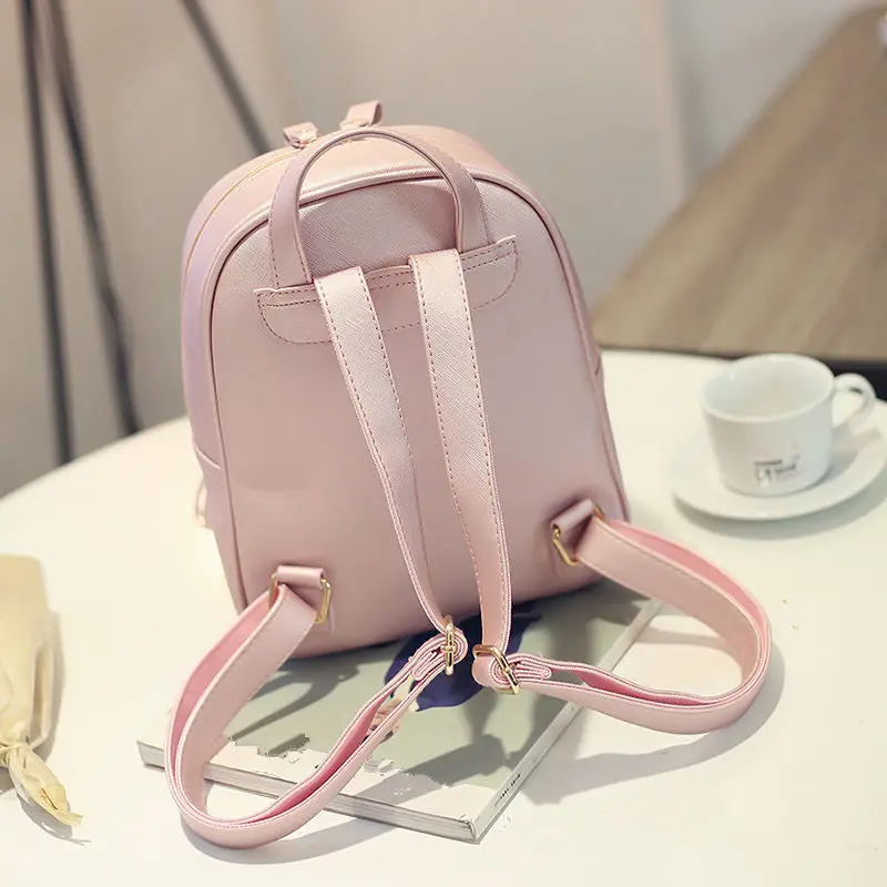 Mochila mujer pu mochila de cuero para Niñas coreano femenino escuela mochila SAC a dos mini bolsa de alta calidad mochila