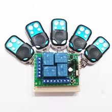 433 Mhz универсальный Беспроводной удаленного Управление переключатель DC12V 4CH реле Модуль приемника и 5 шт 4 канала РФ дистанционного 433 МГц передатчик