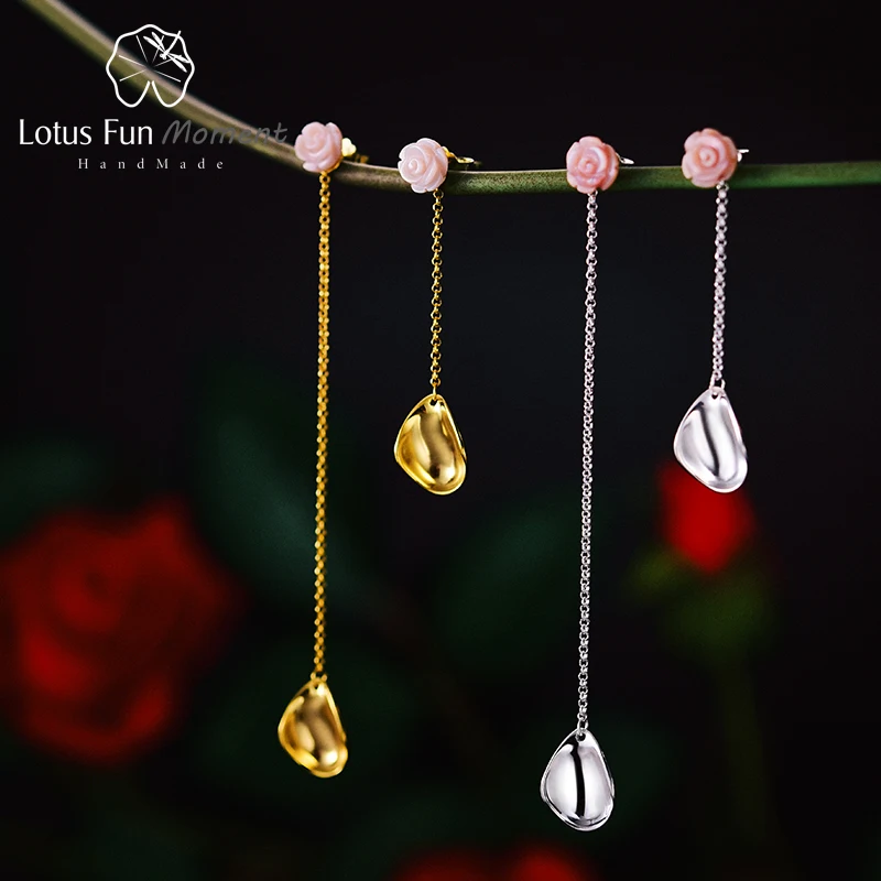 Lotus весело момент реальные 925 серебро ручной работы Модные украшения Sea Shell Нежная