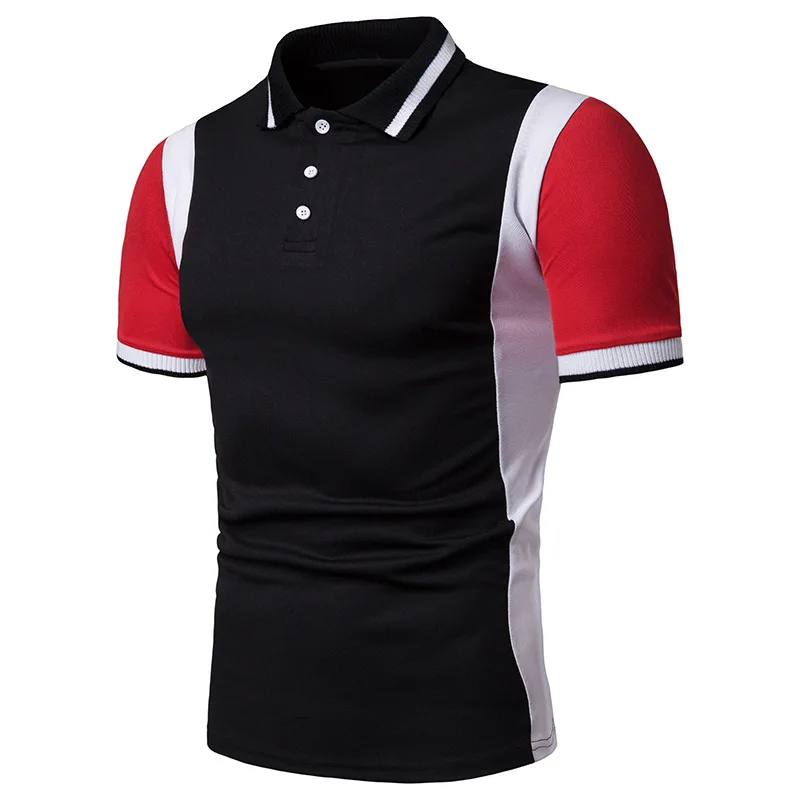 New Summer Polo Shirt Men Casual Patchwork Short Sleeve Polos Men Slim Fit Polo homme para hombre men polo shirt Casual