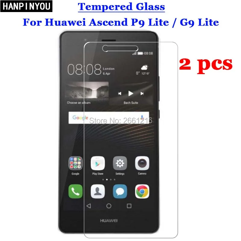 2 шт./лот закаленное стекло 9H 2.5D Премиум Защитная пленка для экрана Huawei Ascend P9 Lite/G9