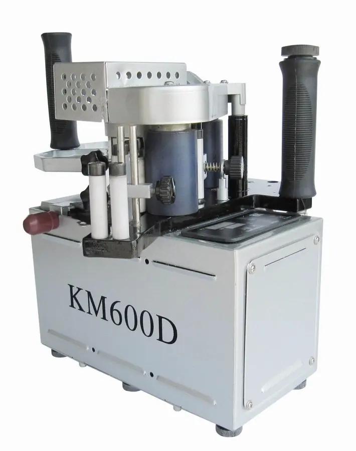 KM600 double slide glue portable edge banding machine, manual hand held