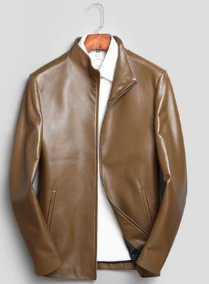 Men Winter Faux Leather Coat Jacket Lamb Wool Liner Outerwear Cashmere Resident |