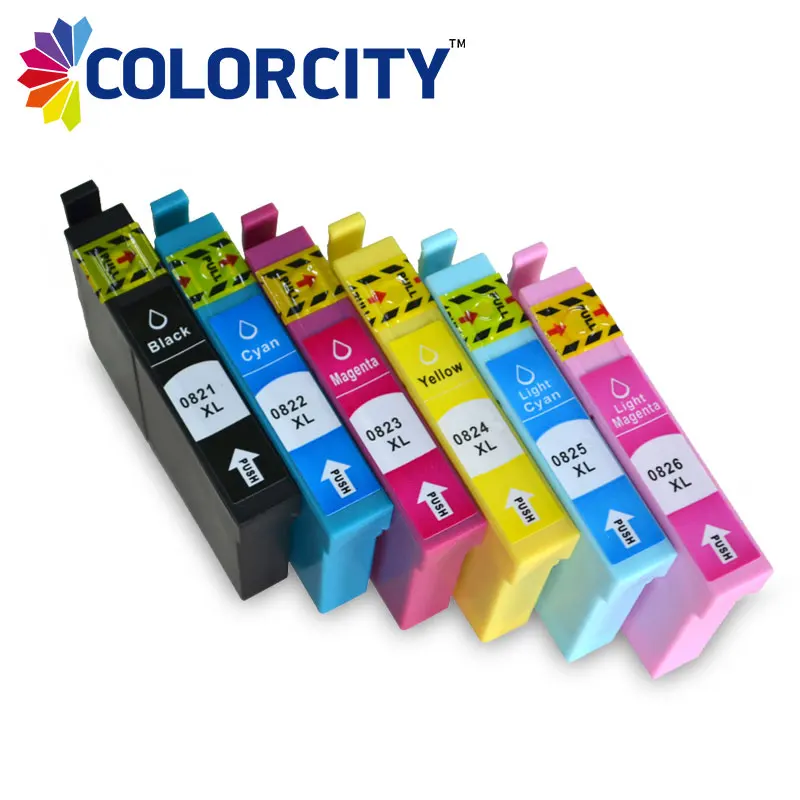 1 комплект совместимый T0821 T0826 чернильный картридж Замена для Epson Stylus R390 R270 R290 R295