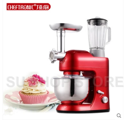 CHEFTRONIC миксер SM-1086 1000 Вт 5л чаша 6 скоростей с наклонной головкой Многофункциональный кухонный Электрический миксер(красный - Цвет: Красный