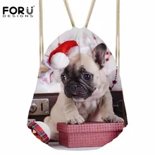 Forudesigns drawstring сумка Для женщин Рождество животных Собака Печать Рюкзак модная одежда для девочек спортивный рюкзак дети Повседневное чехол BOLSOS