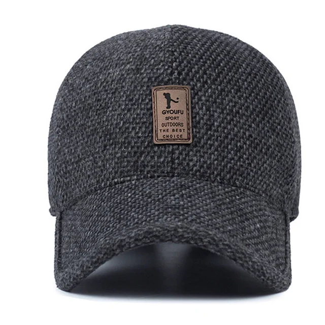2019 brand baseball cap winter dad hat warm Thickened cotton snapback caps Ear protection fitted hats for men - Image 6