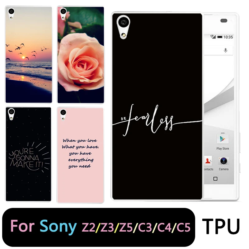 Qmswei ТПУ прозрачный мягкий чехол для телефона sony Z3 Z2 Z5 Z4 пейзаж Флора разноцветный