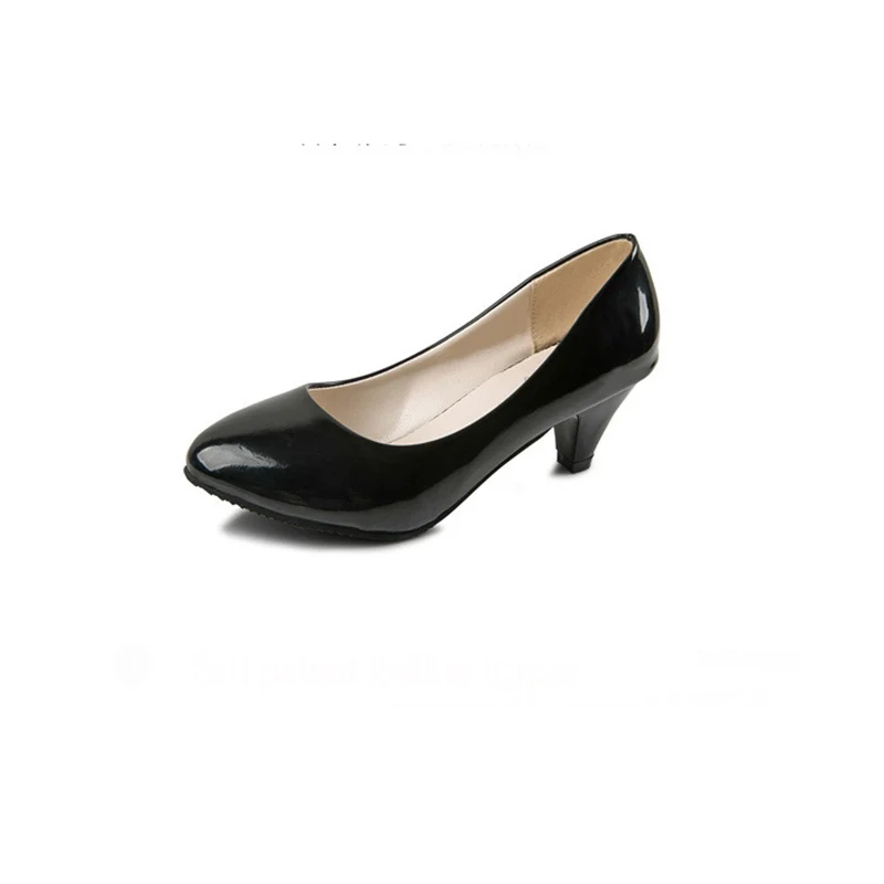 

2019 Autumn New Style With Small Slope With Shallow Mouth Single Shoes Professional Work Shoes Fashion Mother Shoes Women Shoes