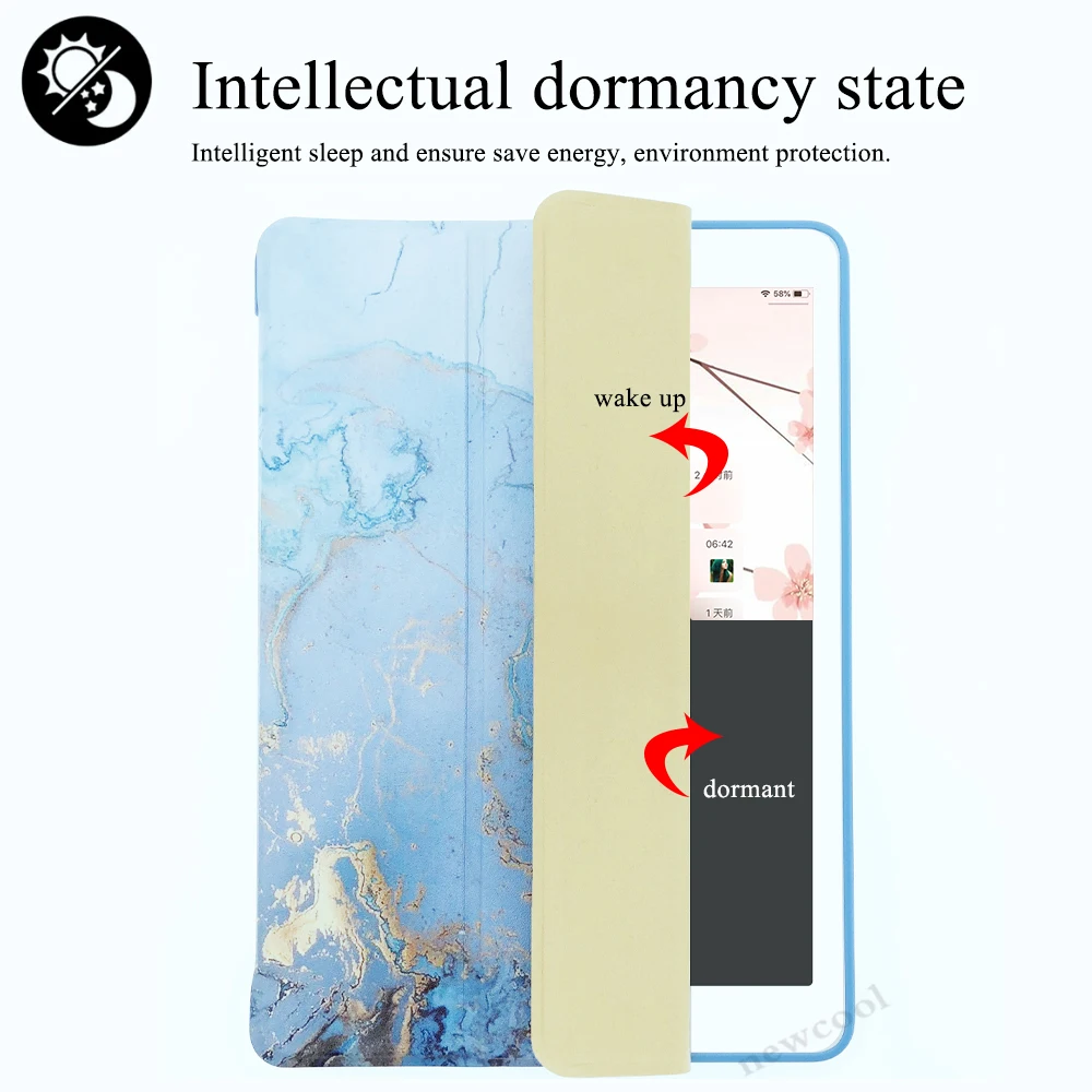 Магнитный умный чехол книжка с синим мрамором для iPad air 10 5 Pro 11 Mini 1 2 3 4 2019 планшета 9