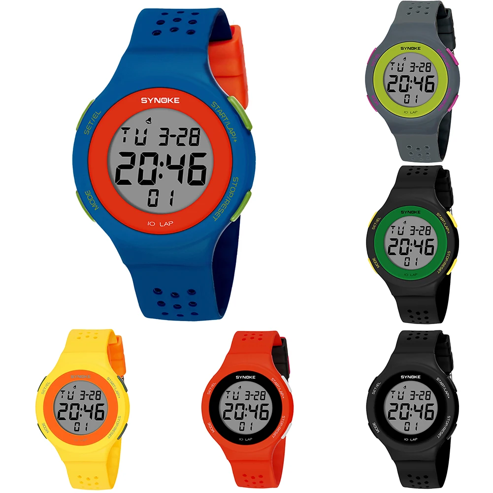 Модные Спортивные Мужские Женские часы водонепроницаемые с будильником и секундомером цифровые наручные часы для мужчин подарок