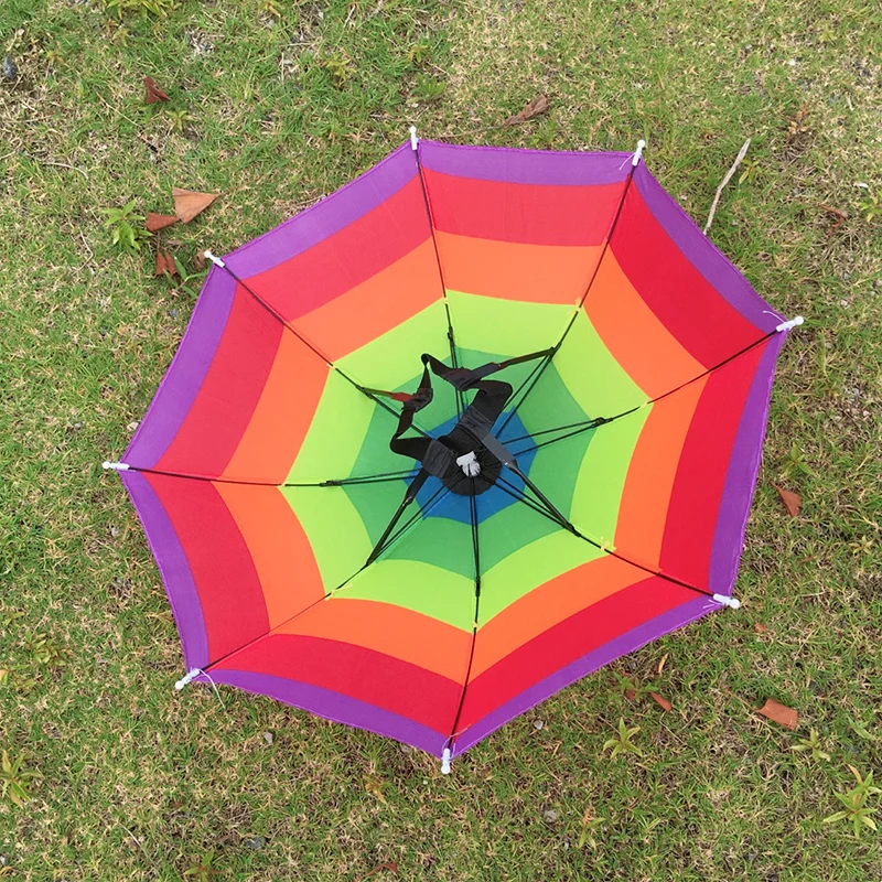 Портативный детский зонт шляпа Детская шляпа анти дождь УФ Солнцезащитная Рыбалка играть на открытом воздухе пикника Красочные шапки унисекс регулируемые