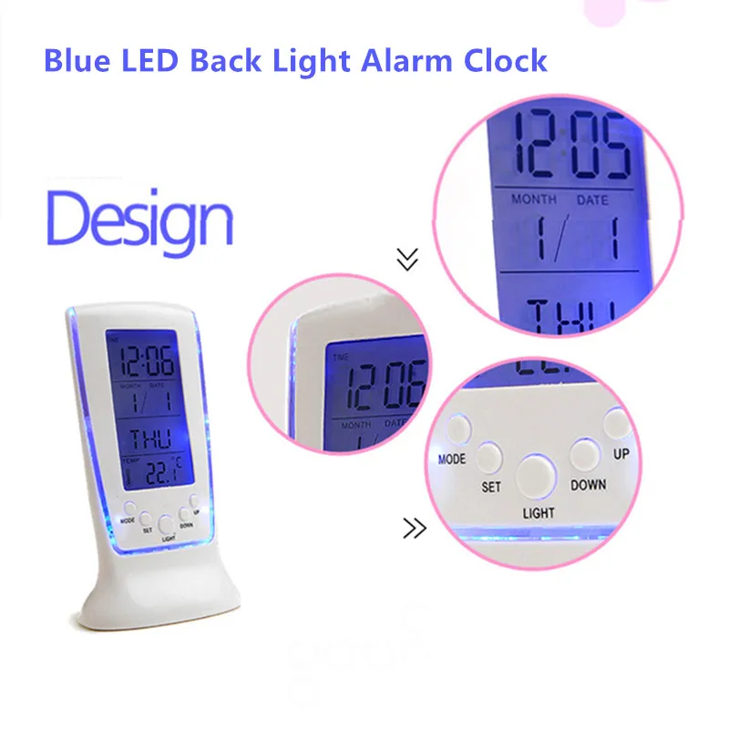 

Dosmix LED Luminous Mini Speaker Timepiece Music Alarm With Temperature display