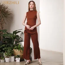 ZHILI весна осень женский пуловер вязаный жилет без рукавов свитер