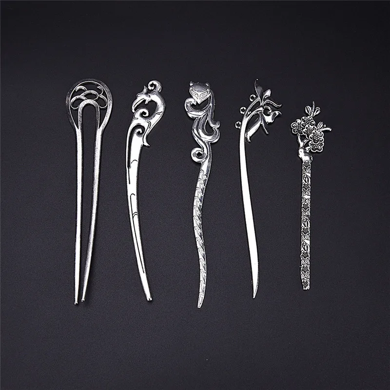 

Vintage Silver Hair Stick Hairpins Headwear Ancient Hairpin Natural For Women Japanese Hairpin Wood Chinese Hair Stick