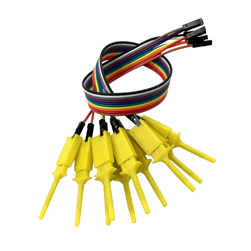 6 Pcs Connect the Chip Pins 10-Pin Test Hook Clip For Logic Analyzer - Assorted Color
