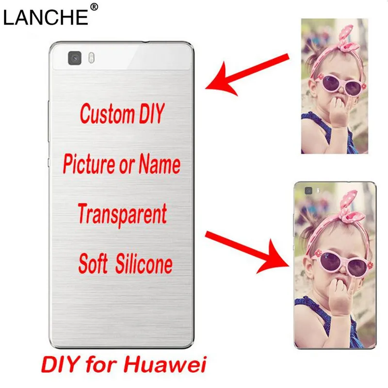 

LANCHE Customized Phone Case for Huawei P20 Pro P8 P9 Lite 2017 P10 Lite Plus DIY Custom LOGO Design Photo Soft Phone Cover Capa