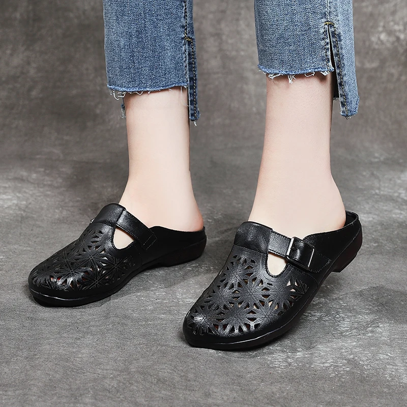 AARDIMI/женская летняя обувь ручной работы в стиле ретро; однотонные женские шлепанцы из натуральной кожи; женские Вьетнамки; женская обувь; zapatos mujer