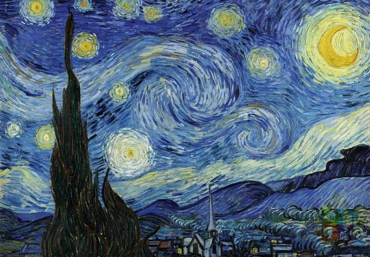 Винсент Ван Гог Звездная ночь фосфоресцирующий пазл 300 деталей светится в темноте интеллект Лобзики искусство
