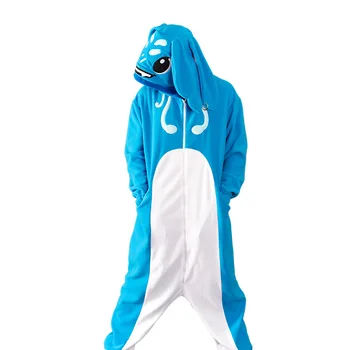 

Women Cosplay Fizz Pajama Costume Blue Pajama with Big Ear Kawaii The Tidal Trickster Sleepwear Zipper Pajama One Size Men