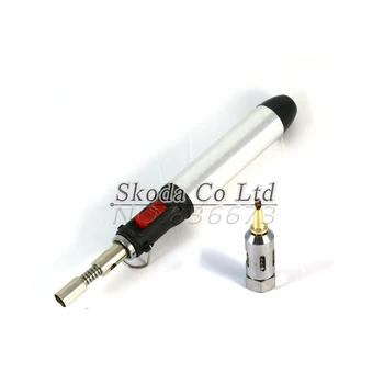 

Free Shipping 12ml Gas Blow Torch Soldering Solder Iron Gun With Tool Tip Cordless Pen Burner Soldering Iron Head