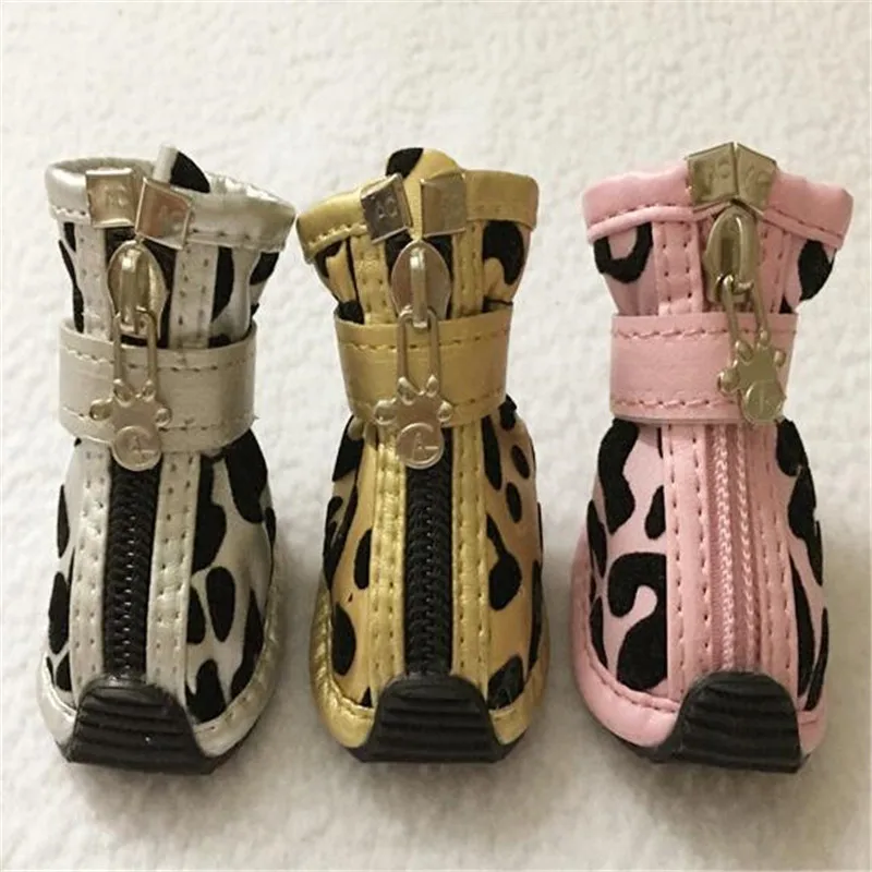 

OnnPnnQ Winter Waterproof Cat Pet Dog Shoes Anti Slip Soft Leather Snow Boots For Teddy Chihuahua Small Big Large Pets Dogs Shoe