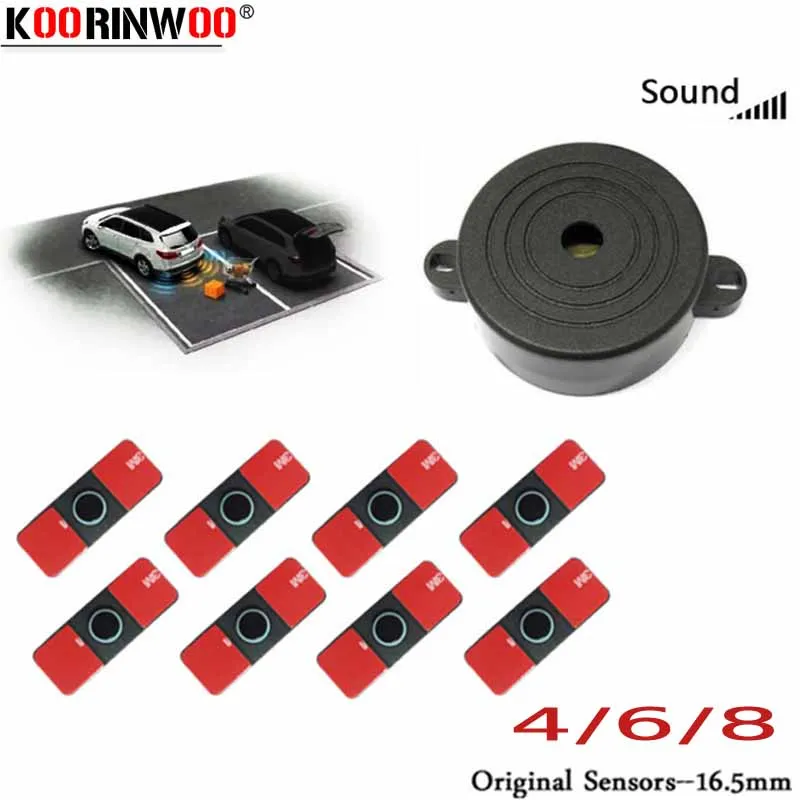 Koorinwoo Авто оригинальный плоский парктроник датчик парковки с 8 6 4 зондом Обратный Зуммер радар детектор автомобиля черный белый серебристый... Koorinwoo Авто оригинальный плоский парктроник датчик парковки с 8 6 4 зондом Обратный Зуммер радар детектор автомобиля черный белый серебристый...