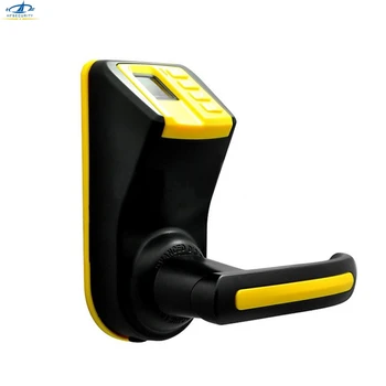 

HFSECURITY Biometric Fingerprint Password Door Lock Handle Black Yellow Digital Fingerprint Door Lock Smart Home Door Lock
