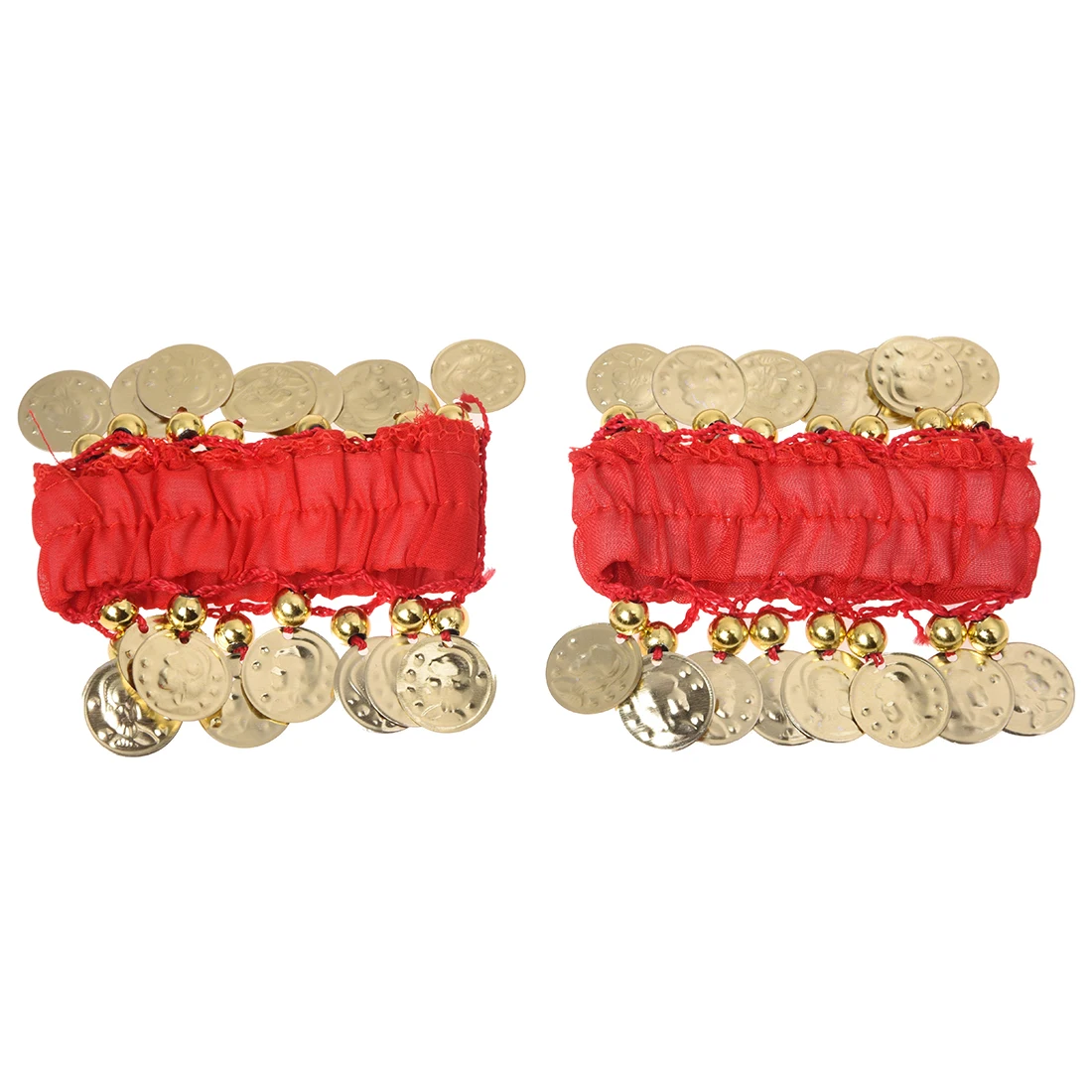 

1 Pair Belly Dance Cuff Wrist Bracelets with 18 Golden Coins