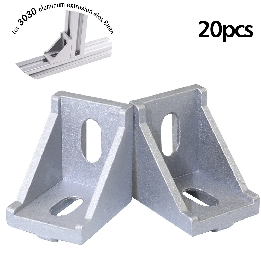 20pcs 3030 Series Aluminum Extrusion Profile Angle Corner Bracket Joint