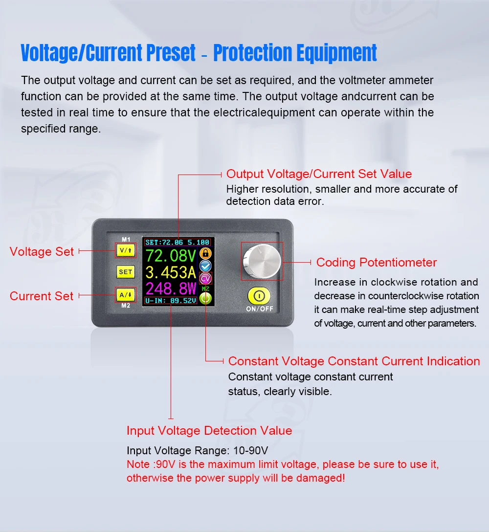 DPS8005 programmable constant voltage current Step-down power supply module Voltmeter Ammeter buck converter 80V 5A 40%Off