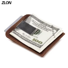 Zlon RFID унисекс Crazy Horse из натуральной кожи Модный Кошелек Визитная Кредитная карта ID держатель с сильным магнитный зажим для банкнот K105