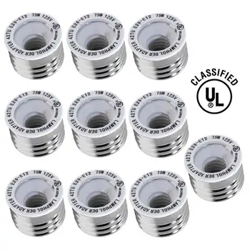 

10pcs UL-listed 10pcs Pack E26/E27 to E12 Adapter - Medium Screw to Candelabra Screw (E12) Socket Reducer Converter