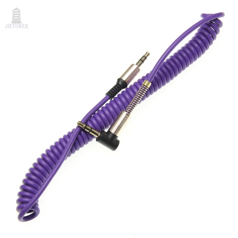 100pcs 3 5 Jack AUX Audio Cable 3 5MM Male to Male Cable For Phone Car Speaker MP4 Headphone 2M Jack 3 5 Spring Audio Cables