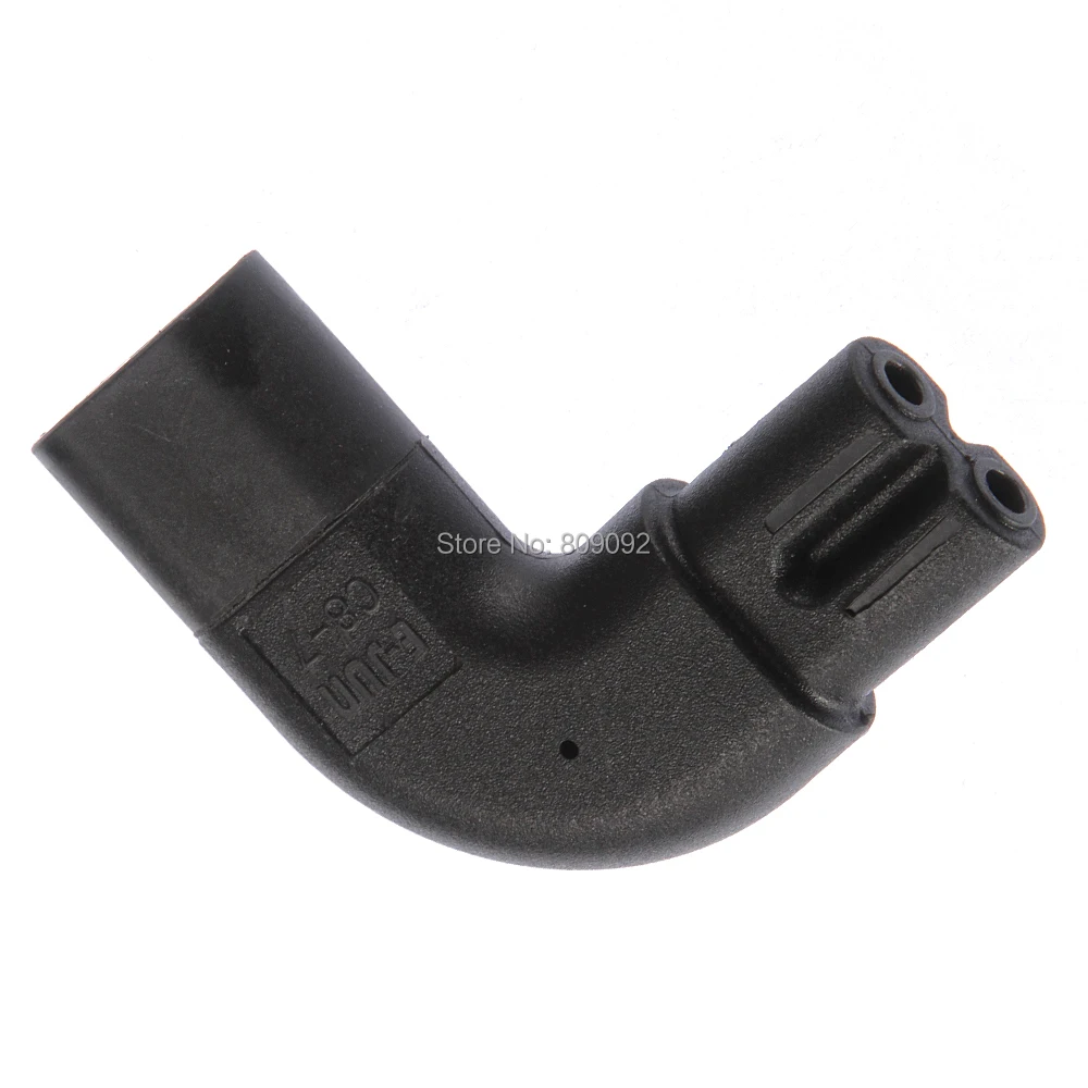 Right-Angle IEC 320 C7 to C8 Figure 8 AC Power Adapter Plug Converter